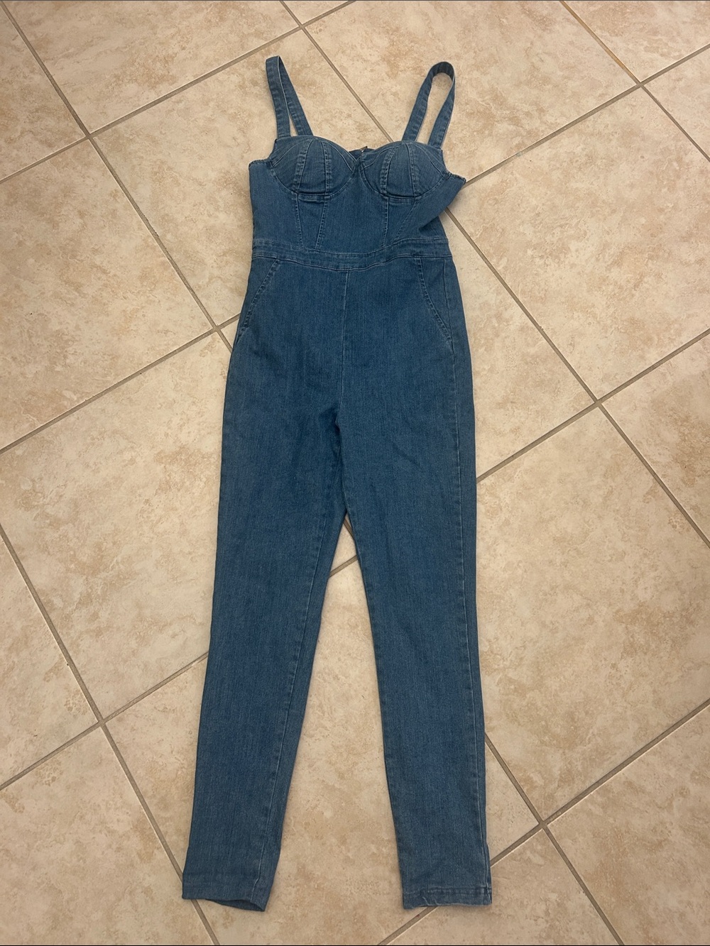 Denim Bustier Jumpsuit - Jean